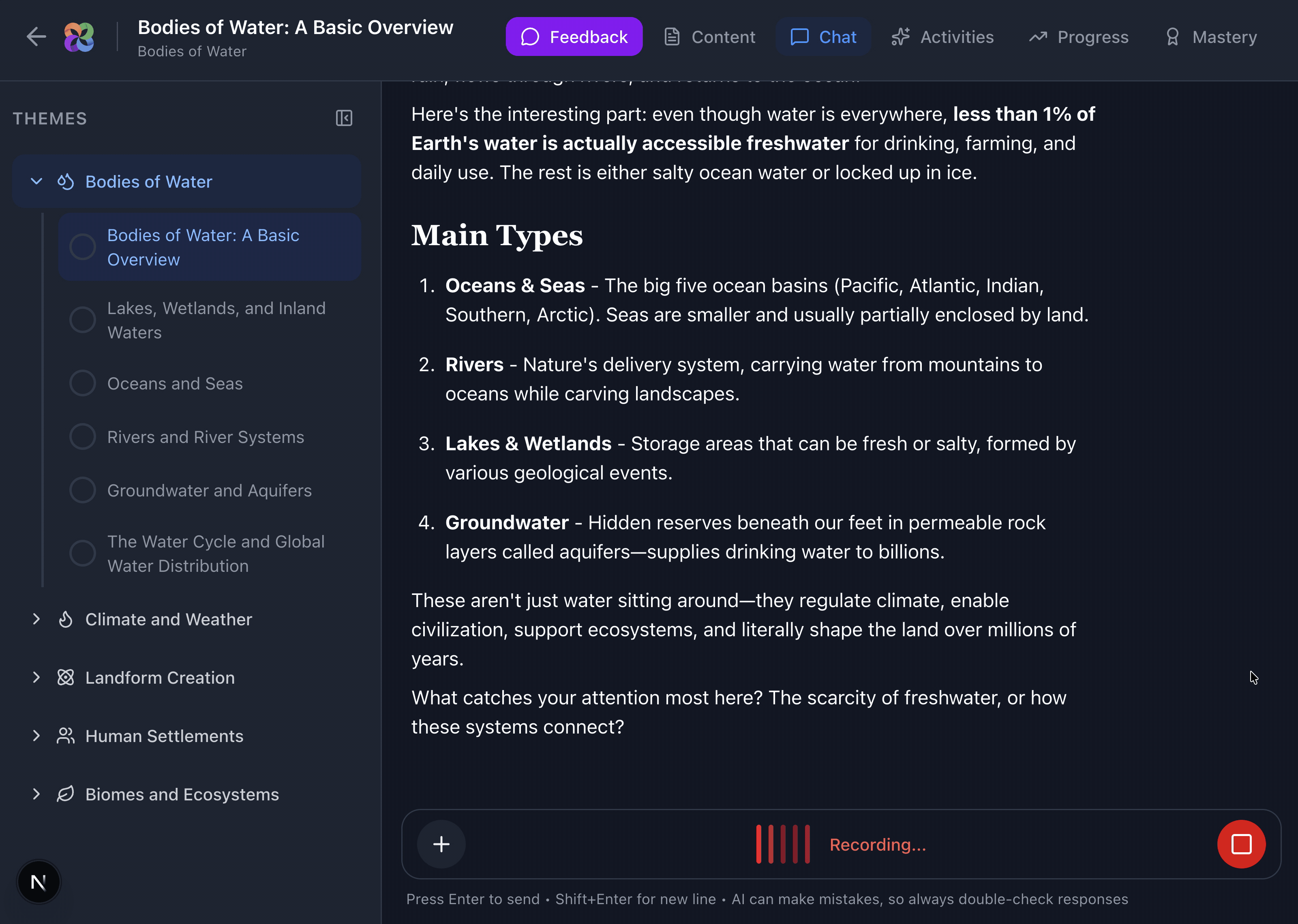 Voice and language options
